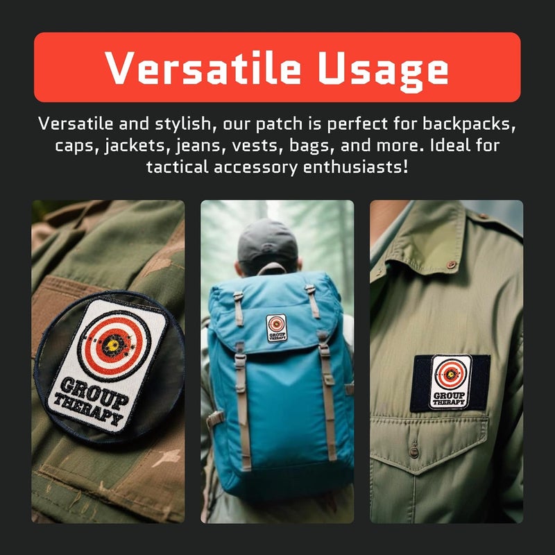 Jestik Group Therapy Embroidery Patch - Funny Embroidered Patches, Military Tactical Morale Patch with Hook and Loop Fastener, Cute Patches for Backpacks, Jeans, Jackets, Vests, Hats & More - Image 5